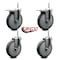 Service Caster 6 Inch Thermoplastic  Rubber Swivel 34 Inch Threaded Stem Caster Set 2 Total Lock Brakes SCC-TSTTL20S614-TPRB-34212-2-S-2 - alternate 3